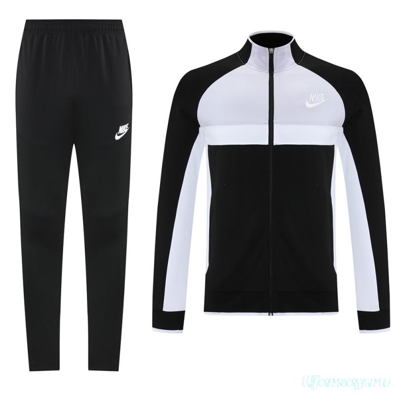 2025 Nike Grey/Black Full Hoodie Zipper Jacket +Long Pants