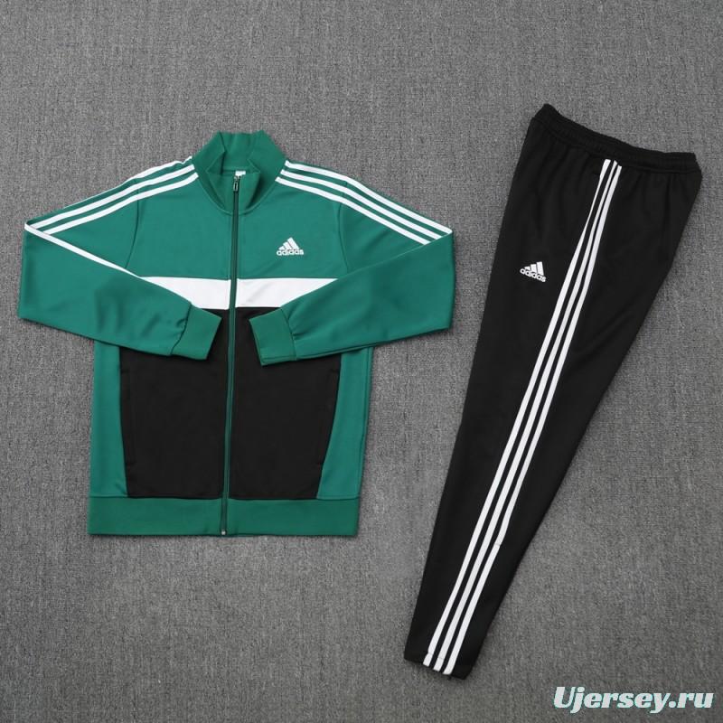 2025 Adidas Green/Black Full Zipper Jacket +Long Pants