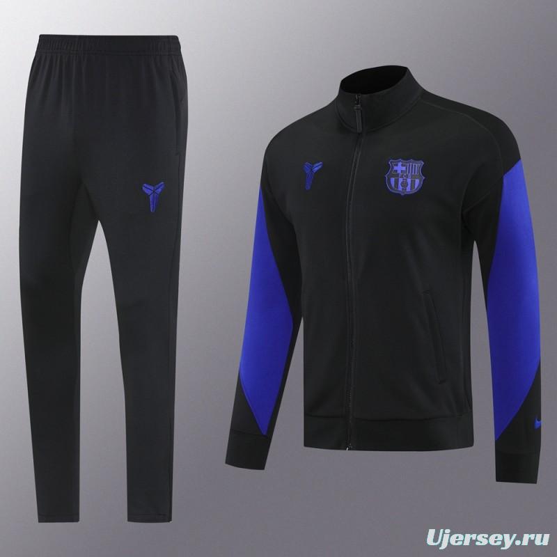 25/26 Barcelona Black/Blue Full Zipper Jacket +Long Pants