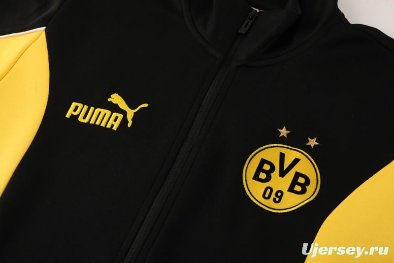 25/26 Borussia Dortmund Black/Yellow Full Zipper Jacket +Long Pants