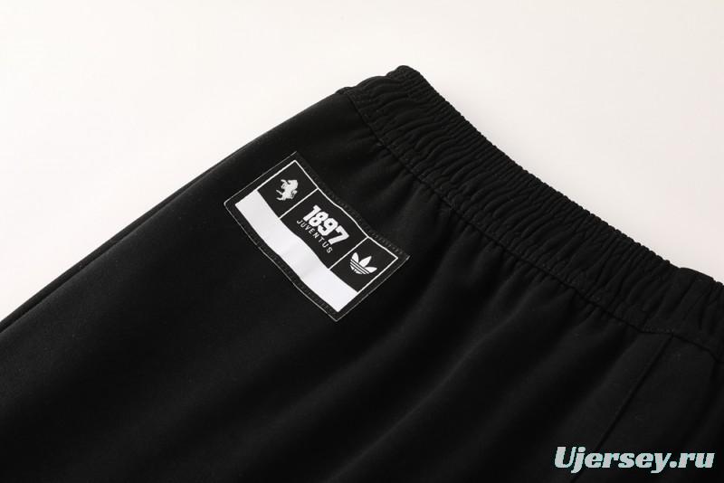 25/26 Juventus Black Hoodie Full Zipper Jacket + Long Pants