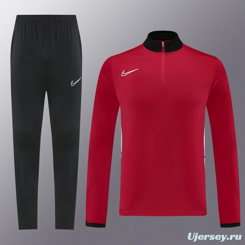 2025 Nike Red Full Hoodie Zipper Jacket +Long Pants
