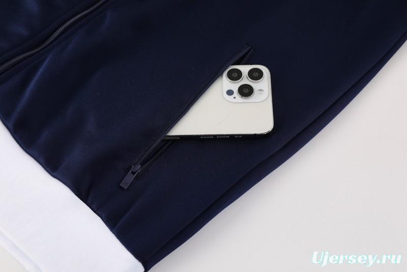 2025 Adidas Original Navy Full Hoodie Zipper Jacket +Long Pants