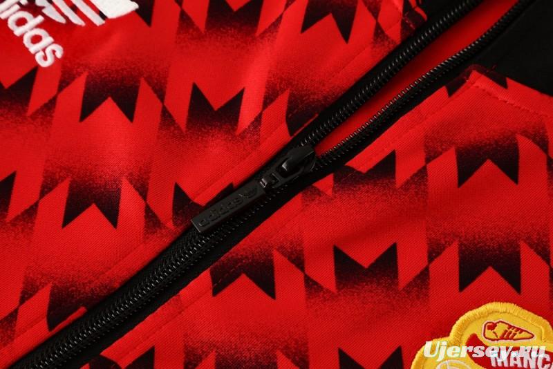 25/26 Manchester United Red/Black Full Zipper Jacket +Long Pants