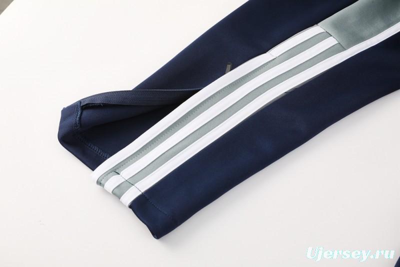 25/26 Real Madrid Navy/Grey Full Zipper Jacket +Long Pants