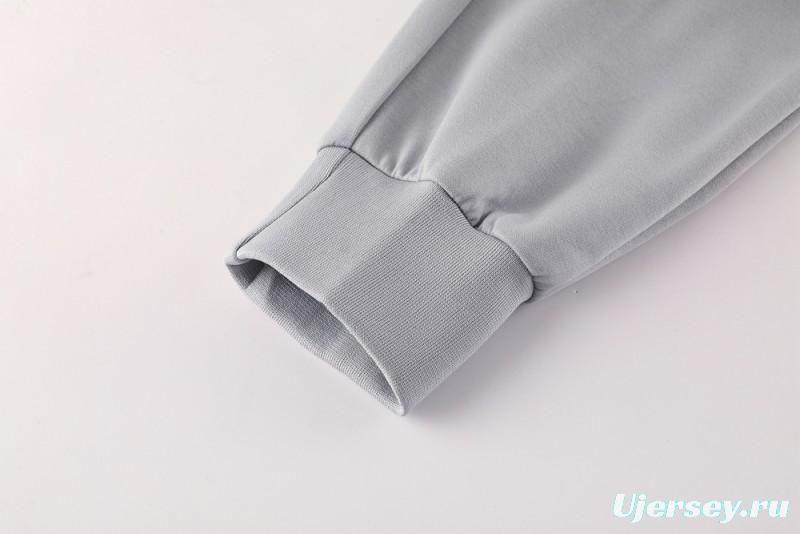 25/26 Manchester United Hooide Grey Full Zipper Jacket + Long Pants