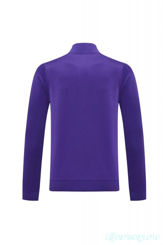 25/26 Real Madrid Purple Full Zipper Jacket +Long Pants