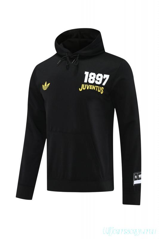 25/26 Juventus Black Hoodie Full Zipper Jacket + Long Pants