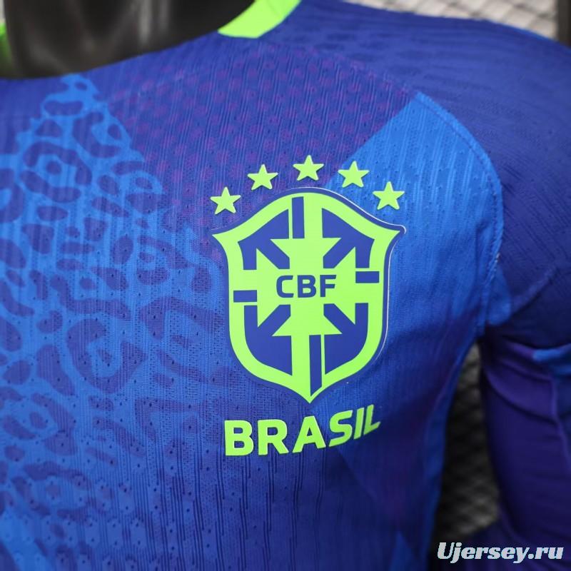 Player Version 2025 Brazil Away Long Sleeve Jersey