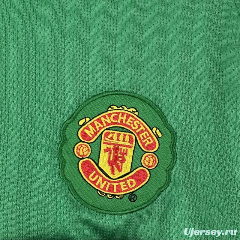 2007/08 Manchester United Green Goalkeeper Long Sleeves Retro Jersey