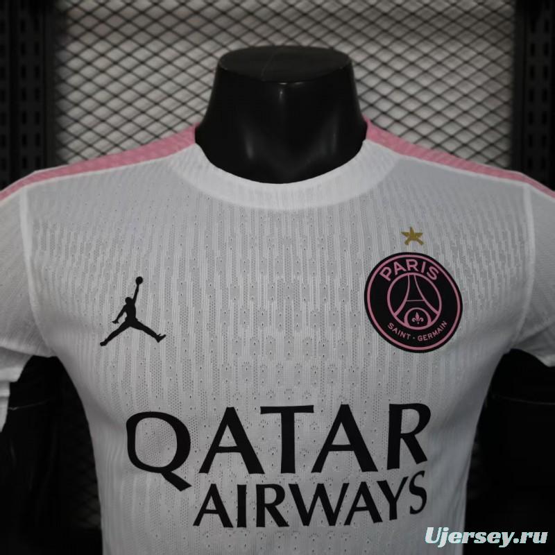Player Version 25/26 Paris Saint-Germain White with Pink Trim Jersey