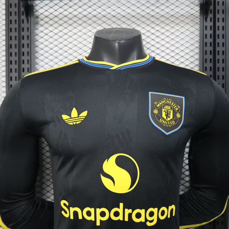 Player Version 25/26 Manchester United Third Black Long Sleeve Jersey