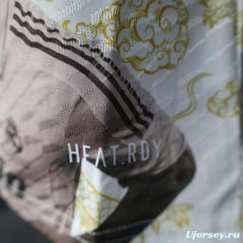 Player Version 25/26 Real Madrid White with Golden Dragon Pattern Jersey