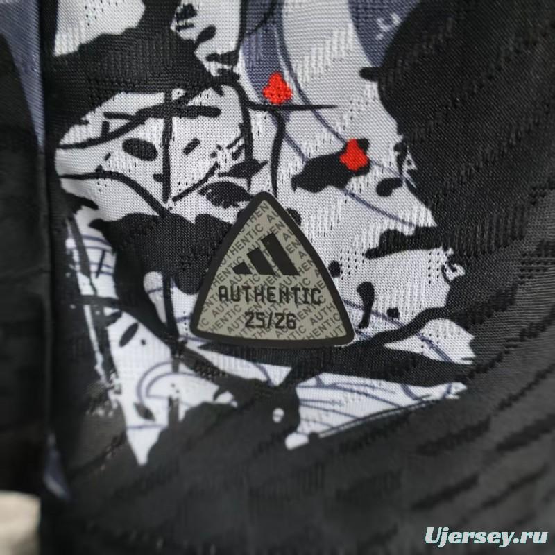 Player Version 2025 Japan Gray with Traditional Dragon and Cherry Blossom Pattern Jersey