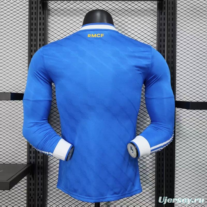 Player Version 25/26 Real Madrid Third Blue Long Sleeve Jersey