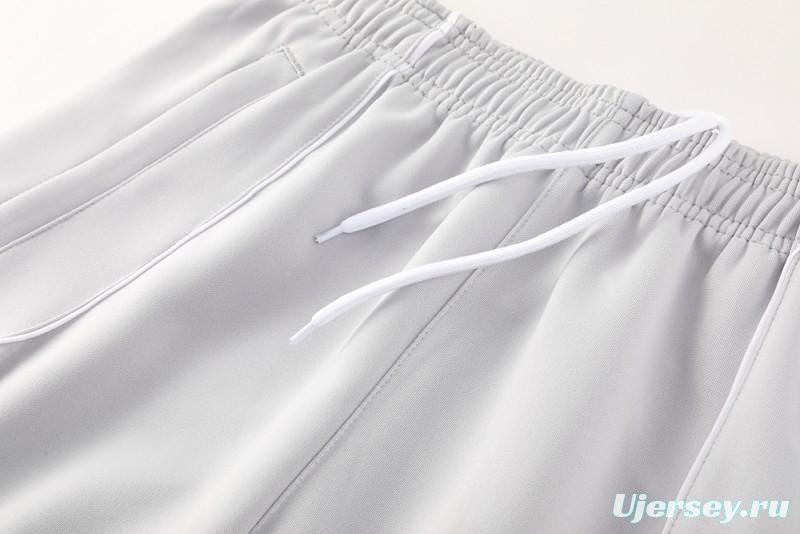 25/26 Real Madrid Grey/White Full Zipper Jacket + Long Pants