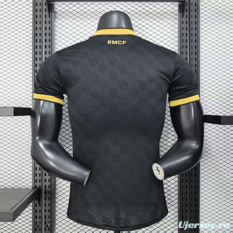 Player Version 25/26 Real Madrid Black with Gold Trim Jersey