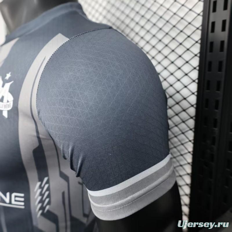 Player Version 25/26 Olympique de Marseille Grey with Geometric Stripes Jersey