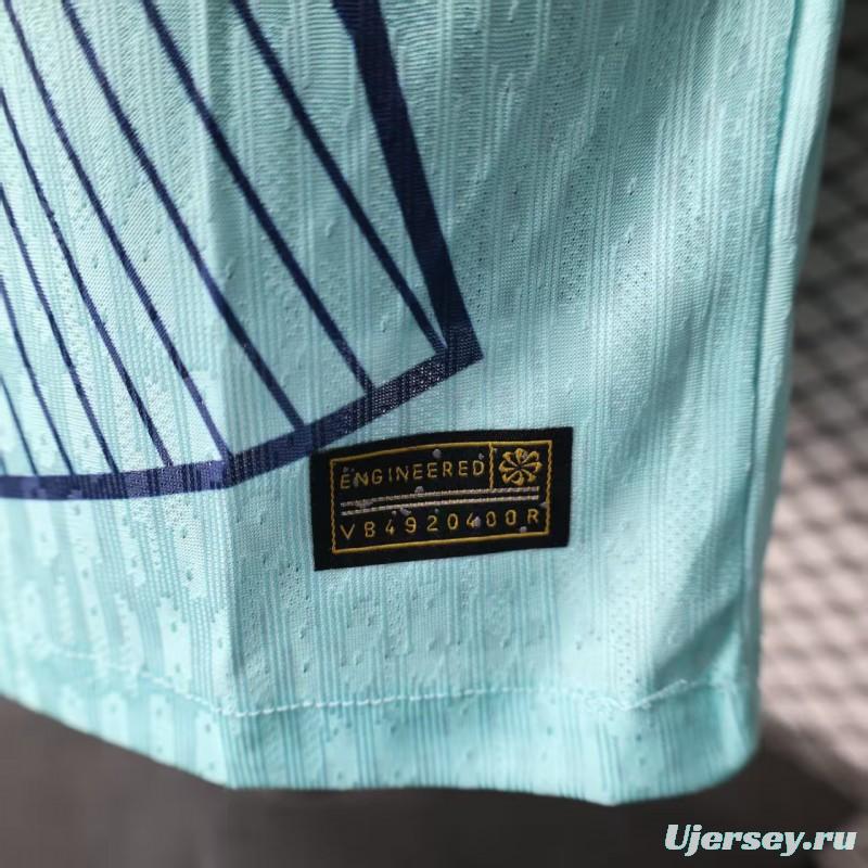 Player Version 25/26 FC Barcelona Light Blue with Vertical Pinstripe Pattern Jersey