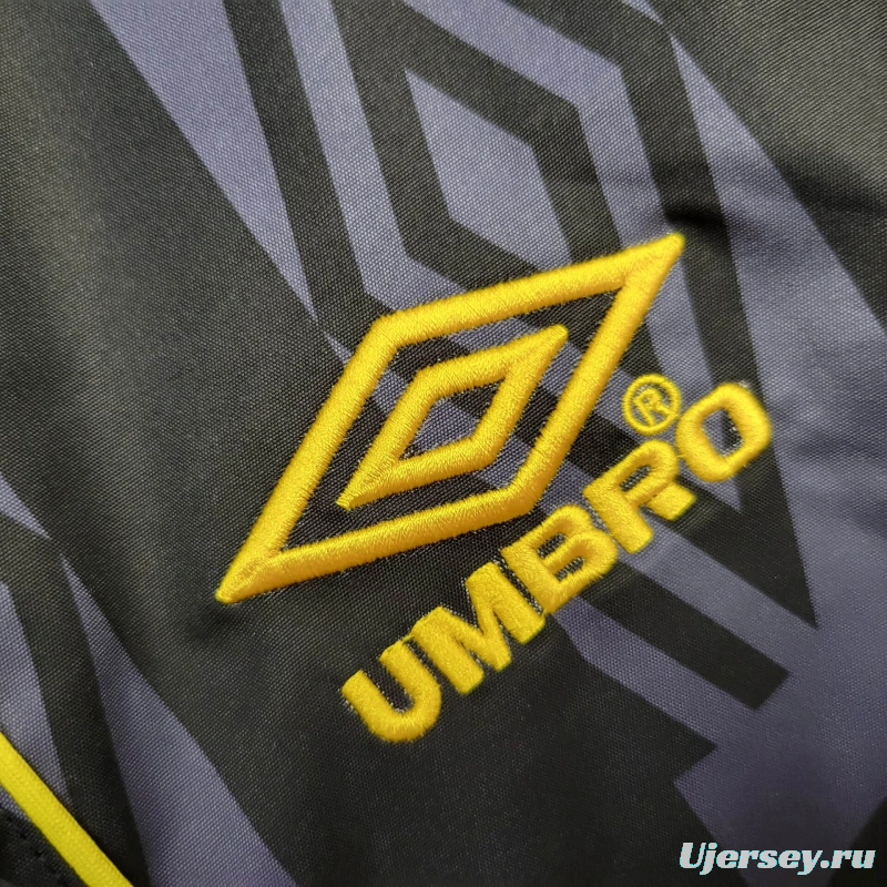 25/26 Manchester United Jacket Retro Black Pattern Windbreaker