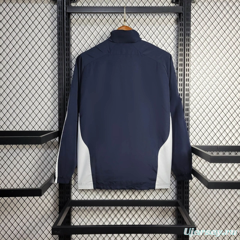 25/26 Real Madrid Jacket Navy/White Windbreaker