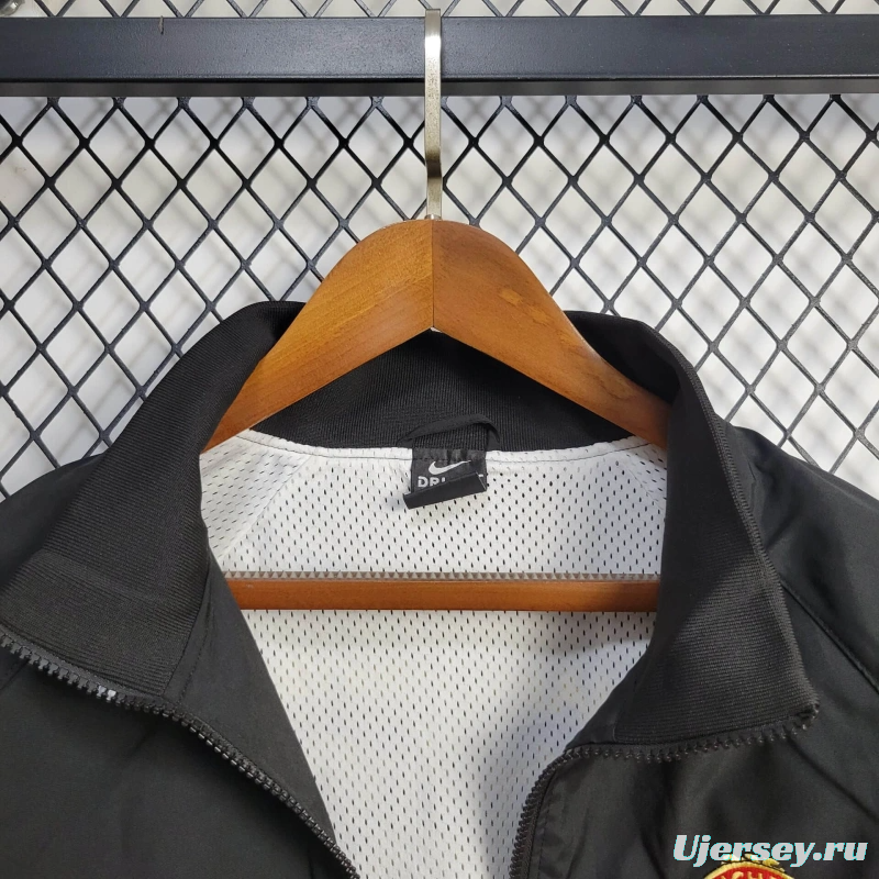 25/26 Manchester United Jacket Black/Red Windbreaker