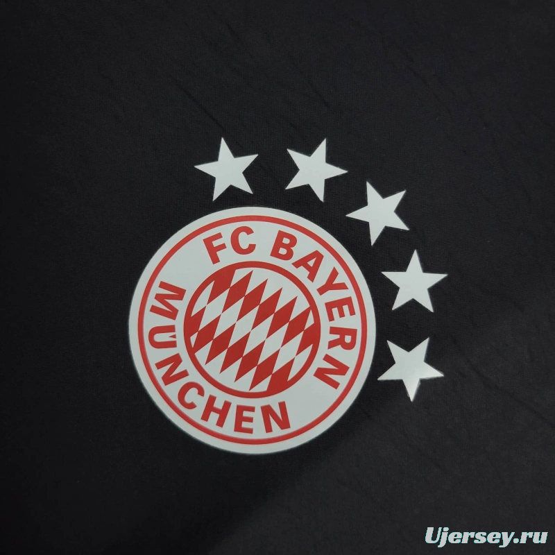 25/26 Bayern Munich Jacket Black Windbreaker