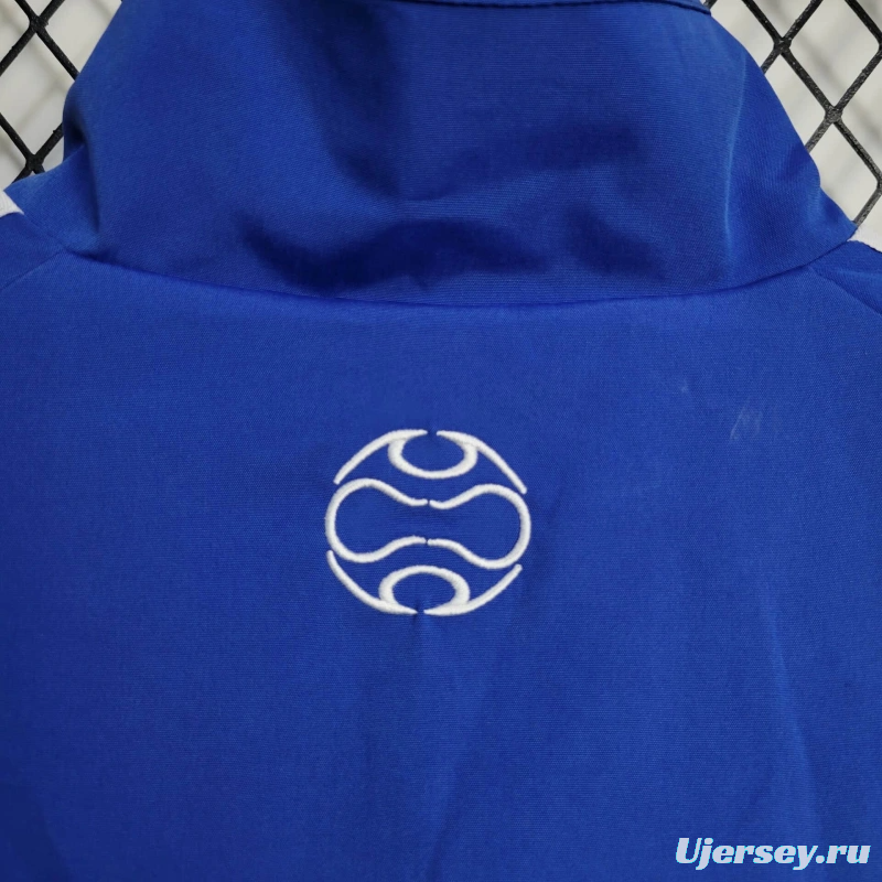 2025 Greece Jacket White/Blue Windbreaker