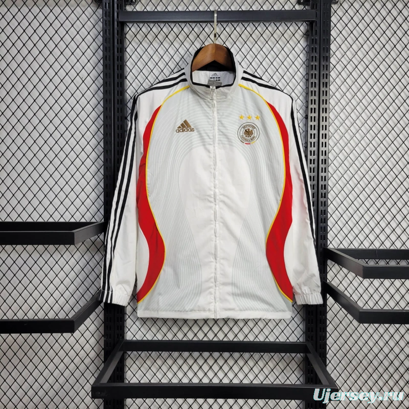 2025 Germany Jacket White/Red Windbreaker