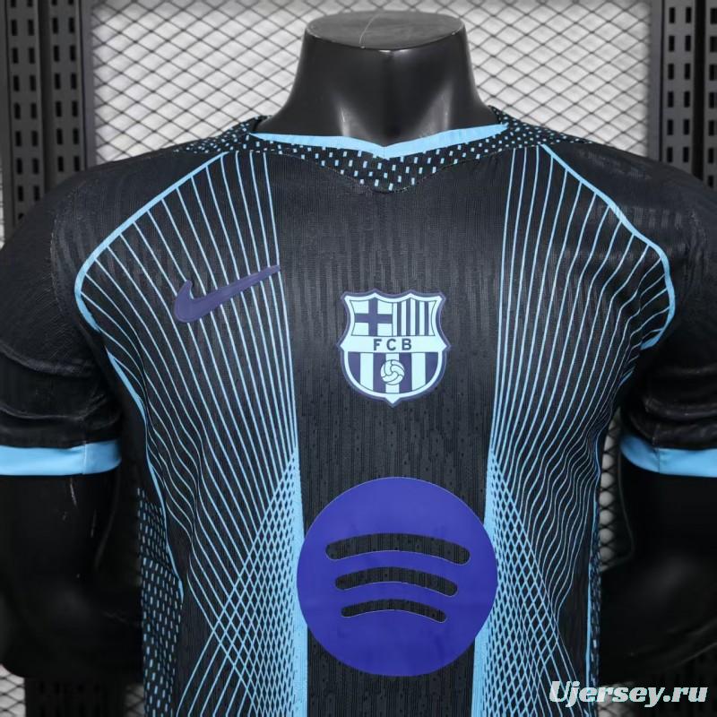 Player Version 25/26 FC Barcelona Black with Geometric Line Pattern Jersey