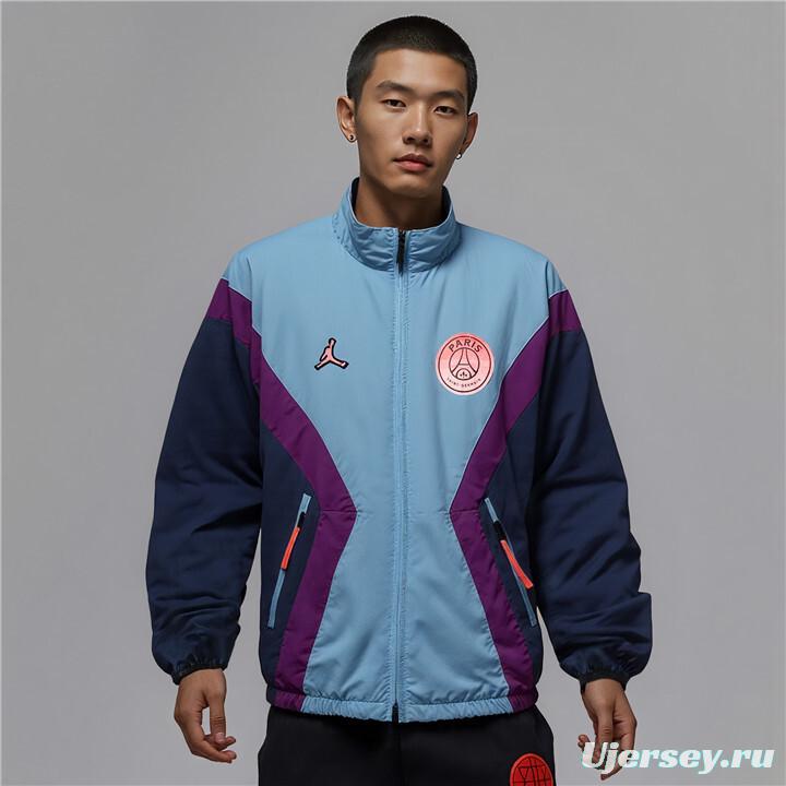 25/26 PSG Retro Color Block Track Jacket Set - Blue/Black/Pink Collection Windbreaker 3 Colors