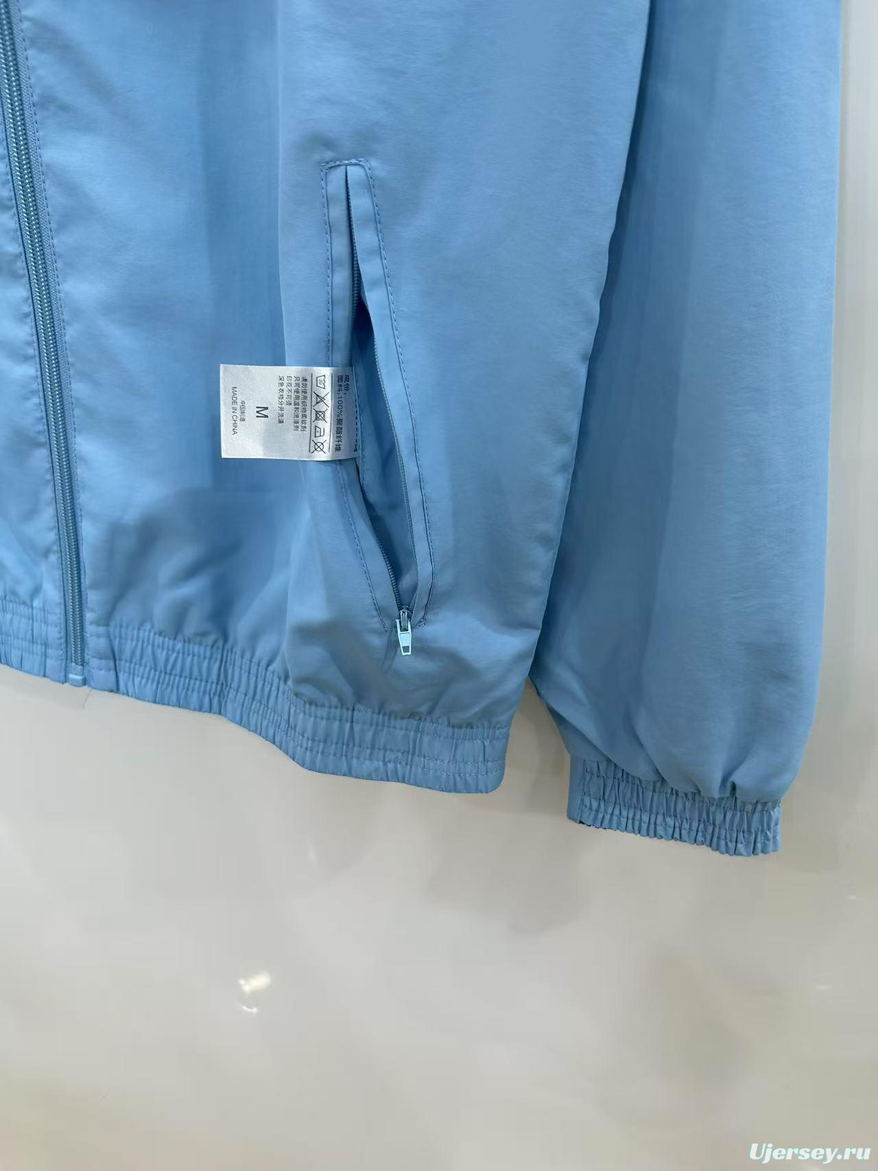 25/26 Everton Navy Blue/Blue with Stadium Blueprint Pattern Reversible Windbreaker