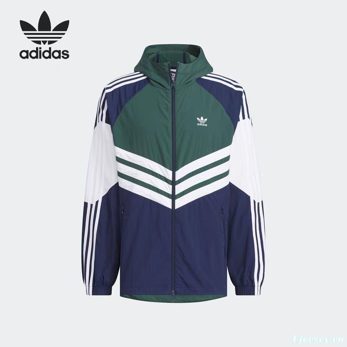 2025 Adidas Original Navy/Green White Windbreaker