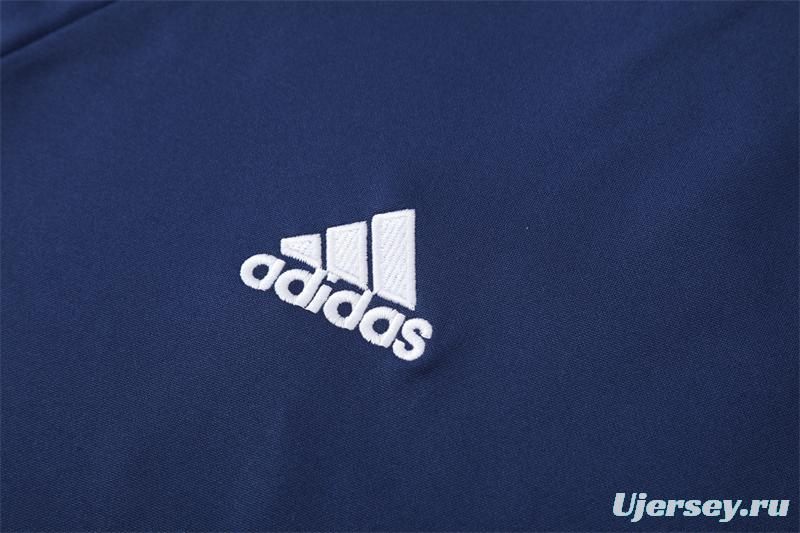 Retro 16/17 Real Madrid Royal Blue Half Zipper Jacket+Long Pants