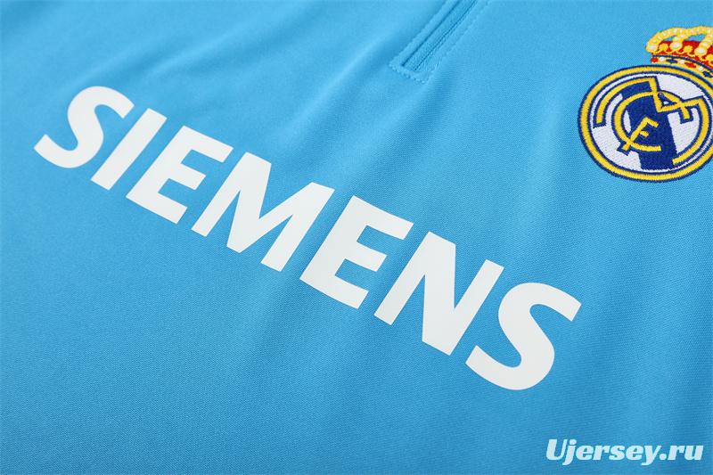 Retro 05/06 Real Madrid Light Blue Half Zipper Jacket