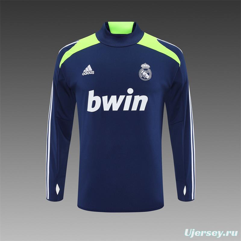 Retro 12/13 Real Madrid Royal Blue Half Zipper Jacket