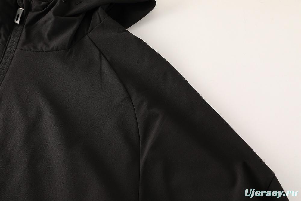 25/26 Adidas Black Hoodie Full Zipper Jacket + Long Pants