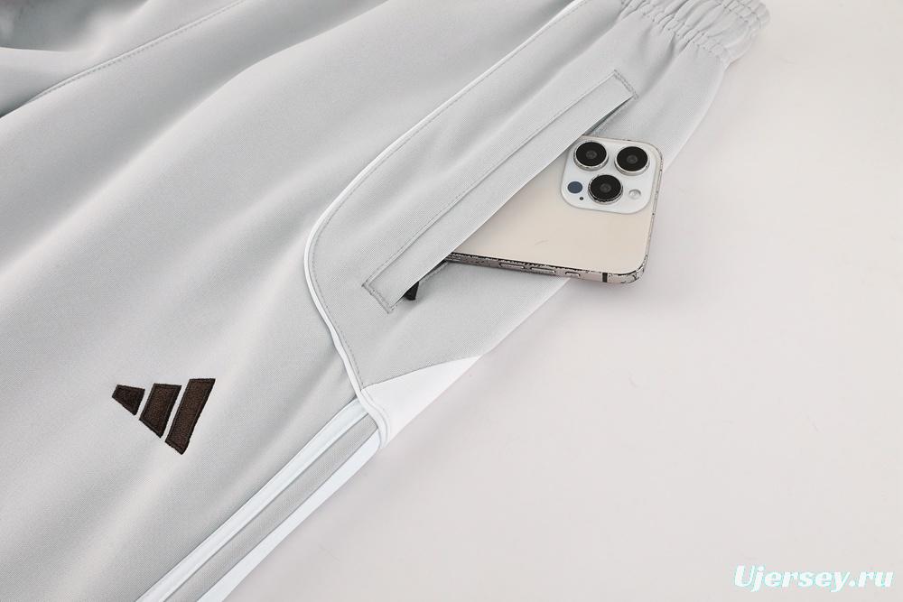 25/26 Real Madrid Grey Full Zipper Jacket + Long Pants