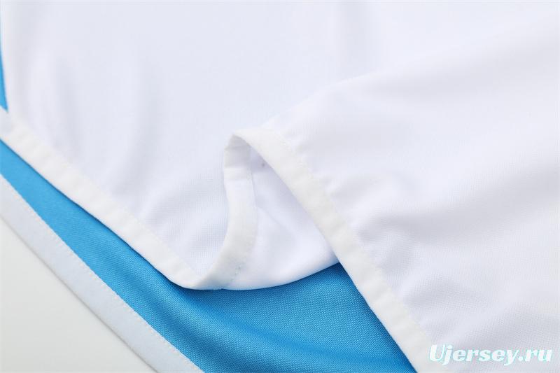 Retro 12/13 Real Madrid White/Blue Half Zipper Jacket