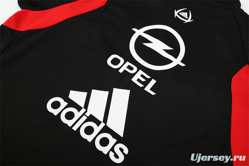 Retro 05/06 AC Milan Black Half Zipper Jacket+Long Pants