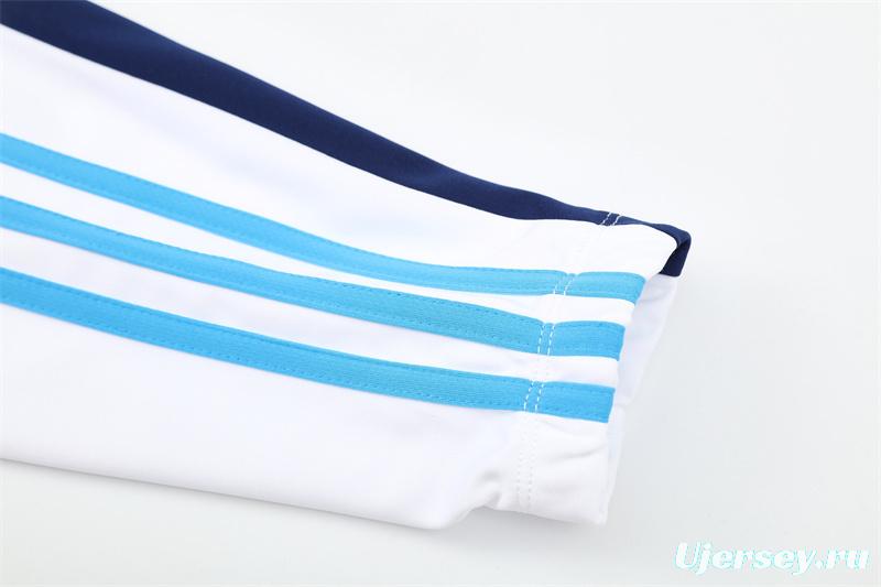 Retro 09/10 Real Madrid White Half Zipper Jacket