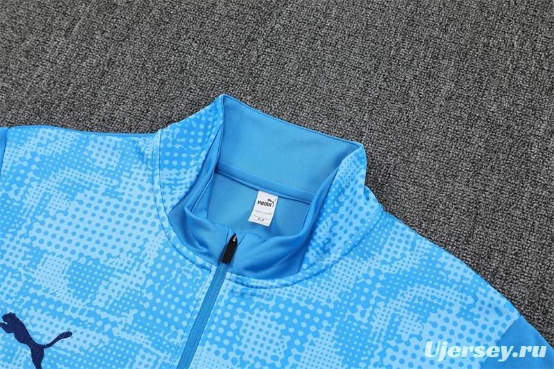 25/26 Manchester City Light Blue Camouflage Half Zipper Jacket+Long Pants