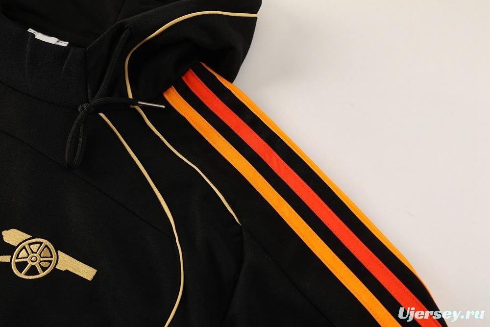 25/26 Arsenal Black Full Zipper Jacket + Long Pants