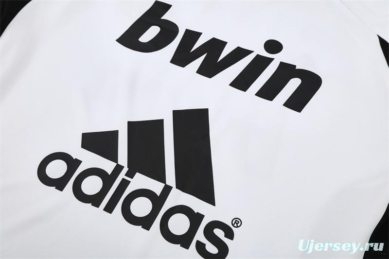Retro 11/12 Real Madrid White Half Zipper Jacket+Long Pants