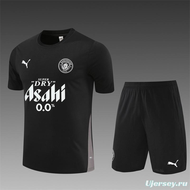 25/26 Manchester City Black with XS Short Sleeve+Soccer Shorts