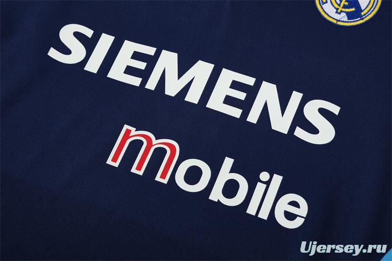 Retro 03/04 Real Madrid Royal Blue Half Zipper Jacket+Long Pants