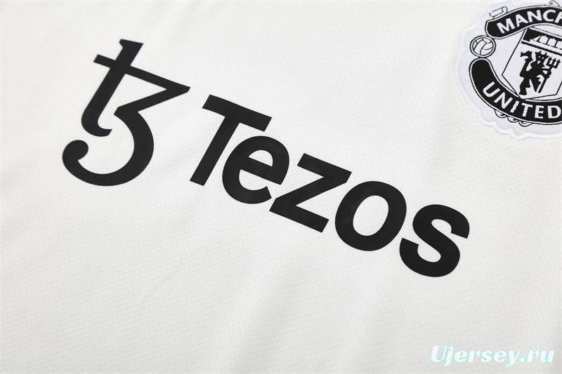 25/26 Manchester United White Purple Short Sleeve+Soccer Shorts