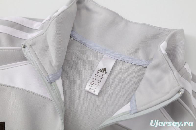 25/26 Real Madrid Grey Full Zipper Jacket + Long Pants