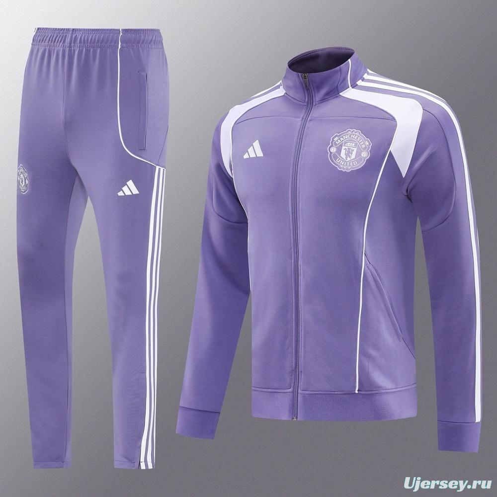 2025 Adidas Purple Full Zipper Jacket + Long Pants