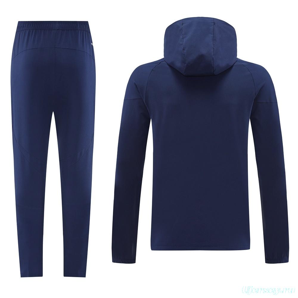 25/26 Adidas Navy Hoodie Full Zipper Jacket + Long Pants